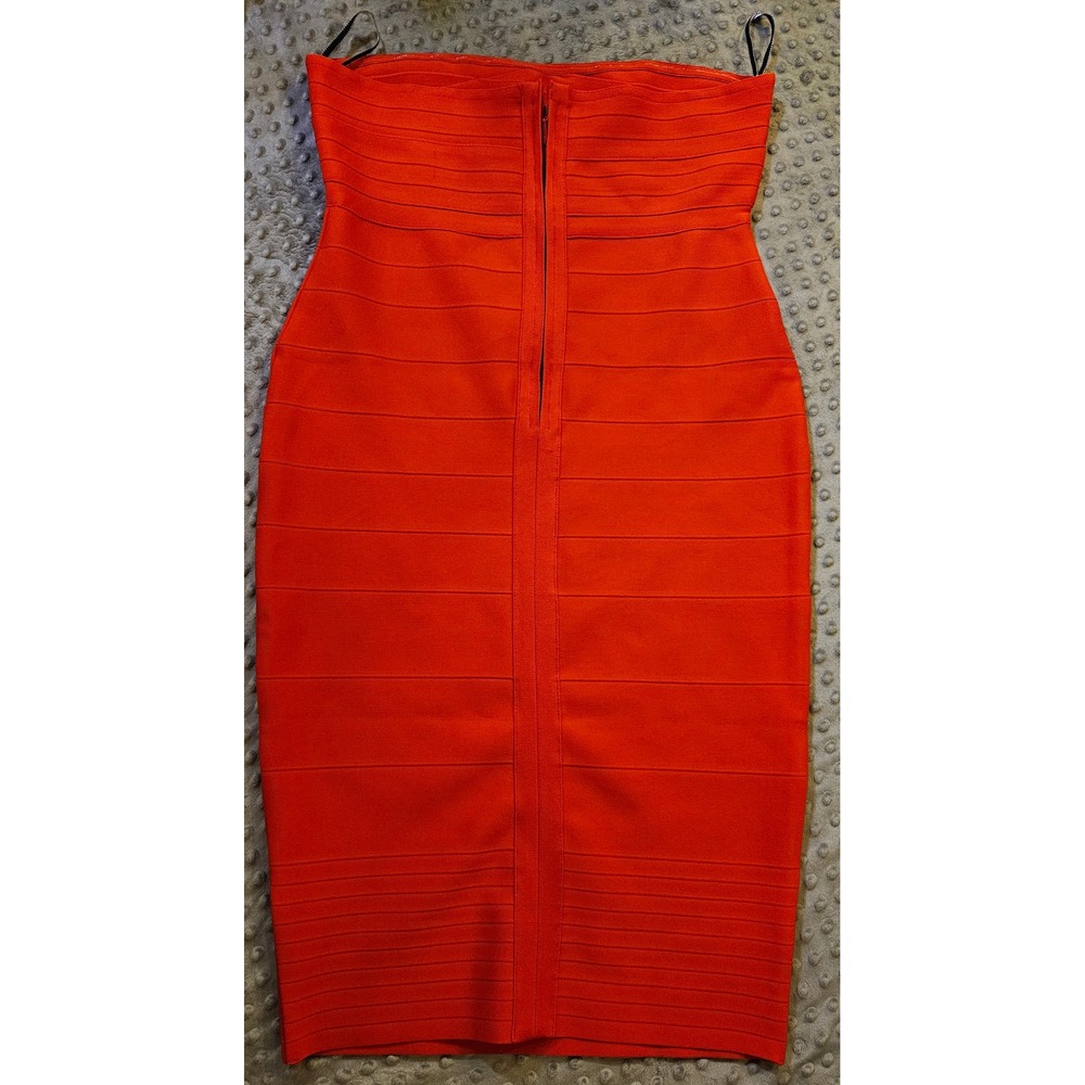 Meilun Red Bandage Dress Strapless Knee Length Bodycon Party Dress XL HL698